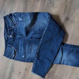 Skinny Leg/Curvy Fit Studded Jeans